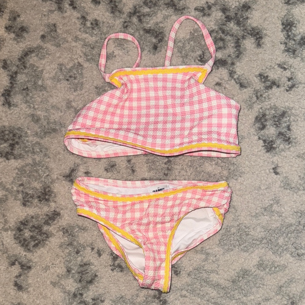 Old Navy Pink and Yellow Kids Swim Bikini